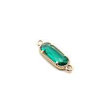 Emerald green crystal, Double Ring,
