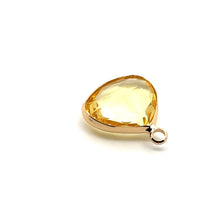 Light yellow triangle shape crystal charm