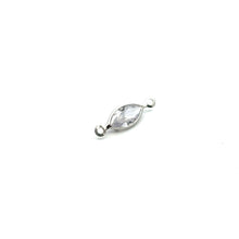 Clear silver plated, Diamond shape, Double ring charm. SKU#M3257