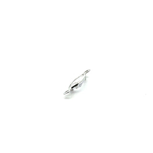 Clear silver plated, Diamond shape, Double ring charm. SKU#M3257