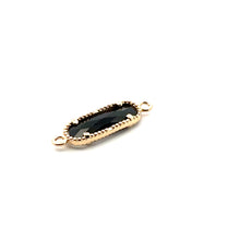Black oval shape crystal charm