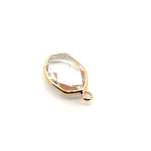 Clear crystal charm, 14K gold plated. SKU#M8814