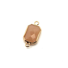 Peach rectangle crystal charm, SKU#M209