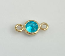 3mm 3A CZ Bezel Connector, 14k Gold Filled