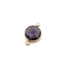 Purple circle crystal charm, SKUM212