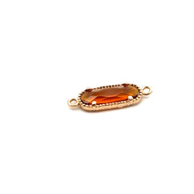 Orange crystal charm, Oval shape