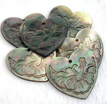 Mother of Pearl Carved Heart Charm Sku#M3496