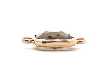 Champagne Brown Square Charm, Gold Plated, Sku#2145