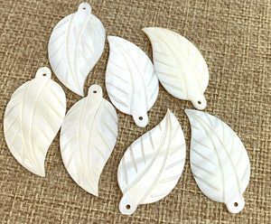 Mother of Pearl Leaf Charm Sku#M286