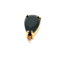 Black tear drop shape crystal charm