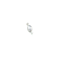 Clear silver plated, Diamond shape, Double ring charm. SKU#M3257