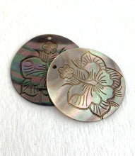 Carved Flower Mother of Pearl Charm Sku#M3486