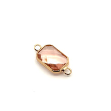 Light pink rectangle crystal charm, SKU#207