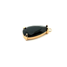 Black tear drop shape crystal charm