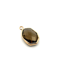 Brown Crystal charm, 14K gold plated. SKU#M888