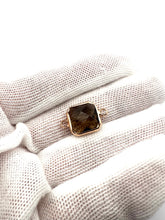 Champagne Brown Square Charm, Gold Plated, Sku#2145