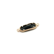 Black oval shape crystal charm