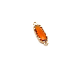 Orange crystal charm, Oval shape