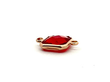 Ruby Square Charm, Gold Plated, Sku#M2145