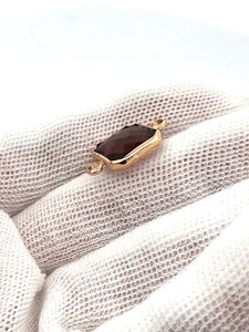 Cherry Wine Square Charm, Gold Plated, Sku#M2145