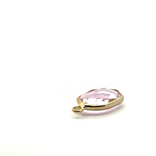 Pink crystal charm, 14K gold plated. SKU#M889