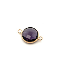 Purple circle crystal charm, SKUM212