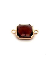 Cherry Wine Square Charm, Gold Plated, Sku#M2145