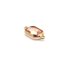 Light pink rectangle crystal charm, SKU#207