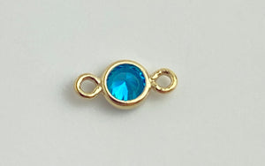 3mm 3A CZ Bezel Connector, 14k Gold Filled
