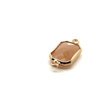 Peach rectangle crystal charm, SKU#M209