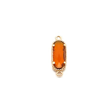 Orange crystal charm, Oval shape