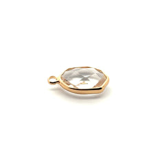 Clear crystal charm, 14K gold plated. SKU#M8814