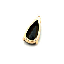 Black tear drop shape crystal charm