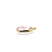 Pink crystal charm, 14K gold plated. SKU#M889