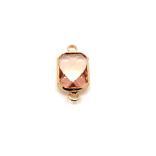 Light pink rectangle crystal charm, SKU#207