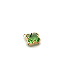 Light green four leaf clover charm, 14K gold plated. SKU# M8816