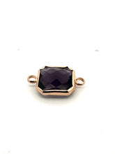 Deep Purple Square Charm, Gold Plated, Sku#M2145