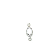 Clear silver plated, Diamond shape, Double ring charm. SKU#M3257