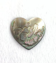 Mother of Pearl Carved Heart Charm Sku#M3496