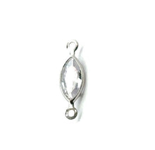 Clear silver plated, Diamond shape, Double ring charm. SKU#M3257