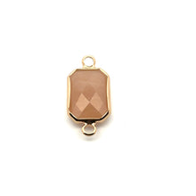 Peach rectangle crystal charm, SKU#M209