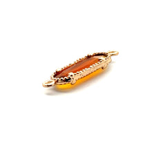 Orange crystal charm, Oval shape
