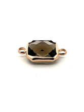 Champagne Brown Square Charm, Gold Plated, Sku#2145