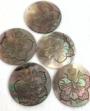 Carved Flower Mother of Pearl Charm Sku#M3486