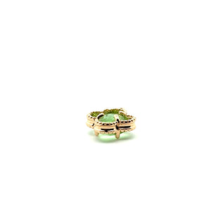 Light green four leaf clover charm, 14K gold plated. SKU# M8816