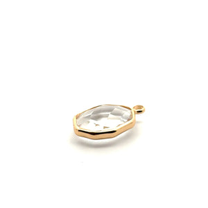 Clear crystal charm, 14K gold plated. SKU#M8814