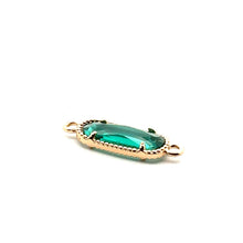 Emerald green crystal, Double Ring,