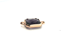 Deep Purple Square Charm, Gold Plated, Sku#M2145