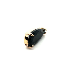 Black tear drop shape crystal charm