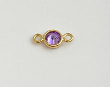 3mm 3A CZ Bezel Connector, 14k Gold Filled